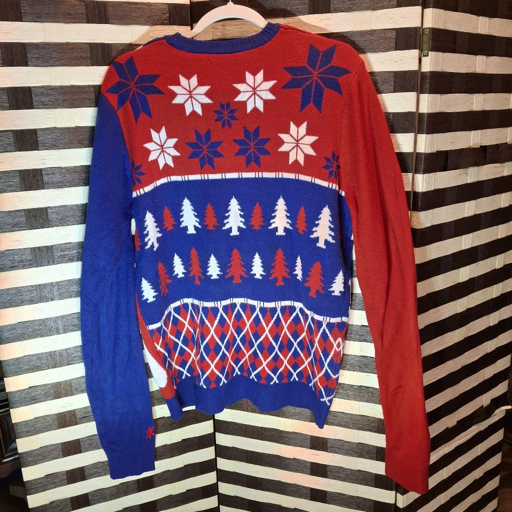 NFL Football New York Giants Patchwork Christmas Sweater Men Size Large - Picture 6 of 15